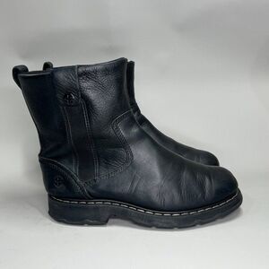 Dr. Martens Indiana Boots Men's Size 9 Black Leather Pull On Soft Toe Work Boots